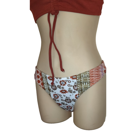 Zaful Bikini Swimsuit Sz S 4 NWT Strappy Back 2 Piece Rust, Brown,White NEW - Picture 3 of 15